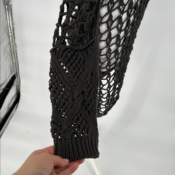 ALLSAINTS Hand Crochet Open-Knit Sweater Dress UK 12 US 8 Linen Cotton Boho - Picture 8 of 12